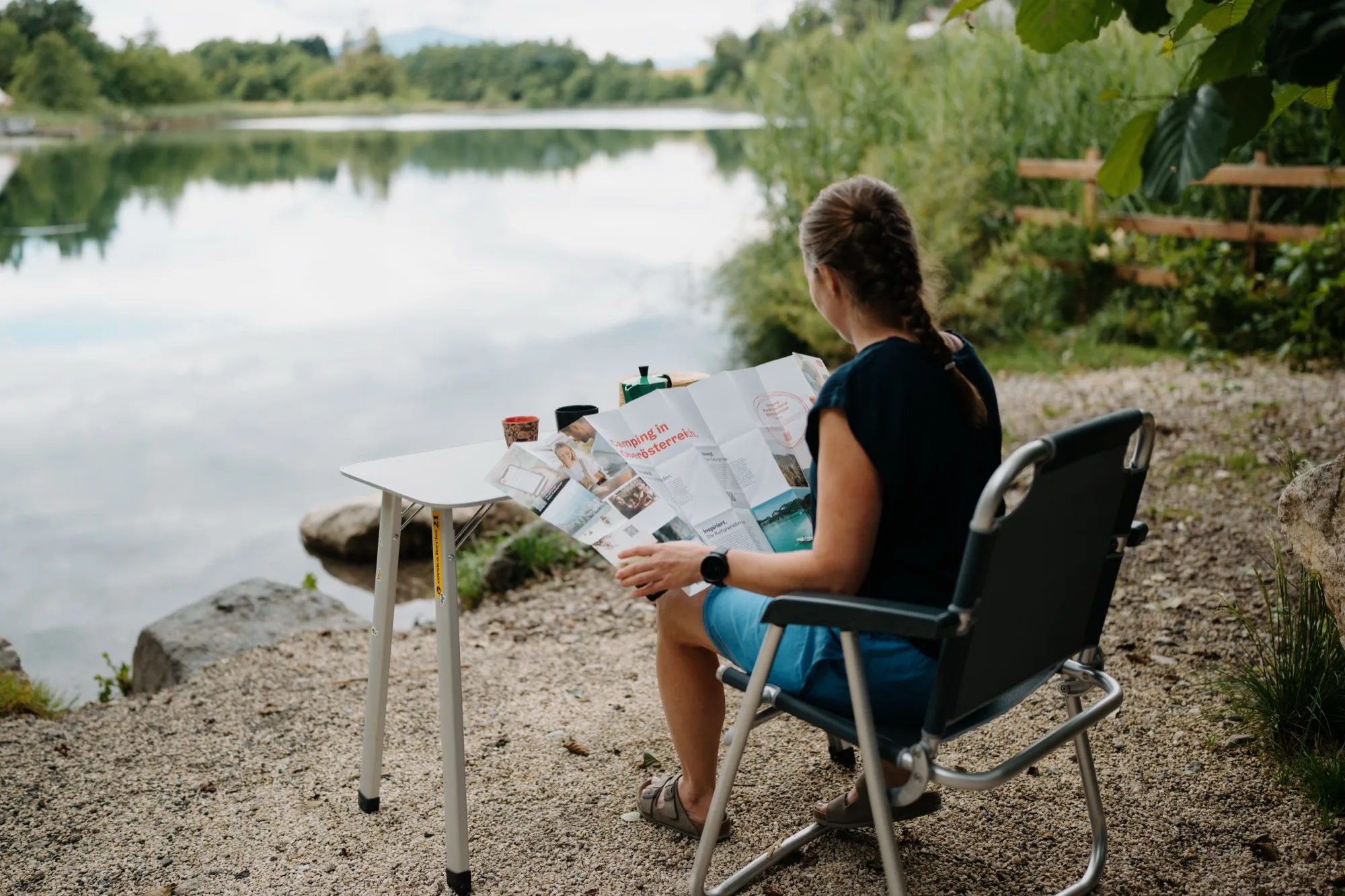 Guida al campeggio dell'Alta Austria, mappa pieghevole aperta al lago – tutte le informazioni a colpo d'occhio
