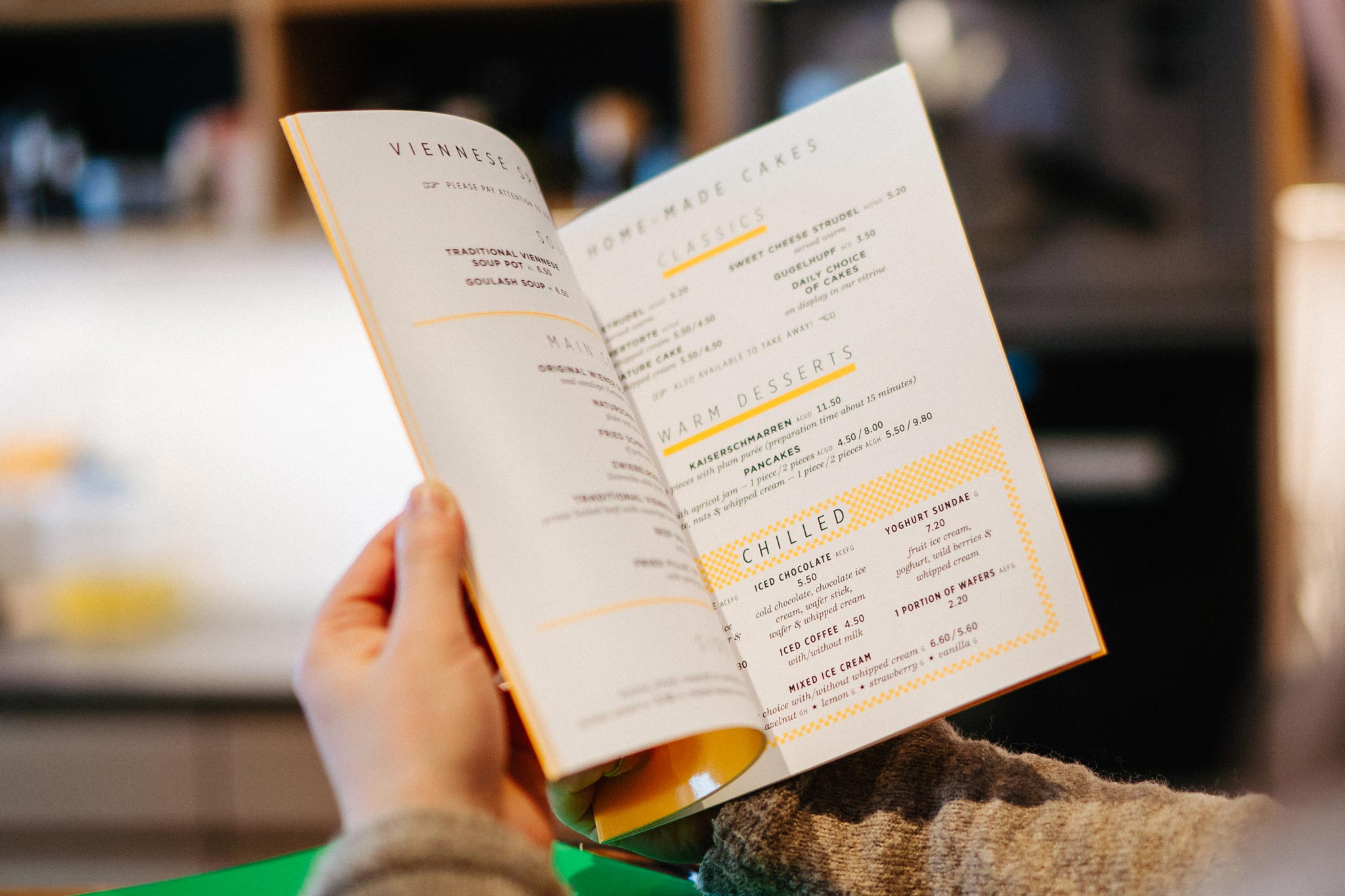 menu card cafe