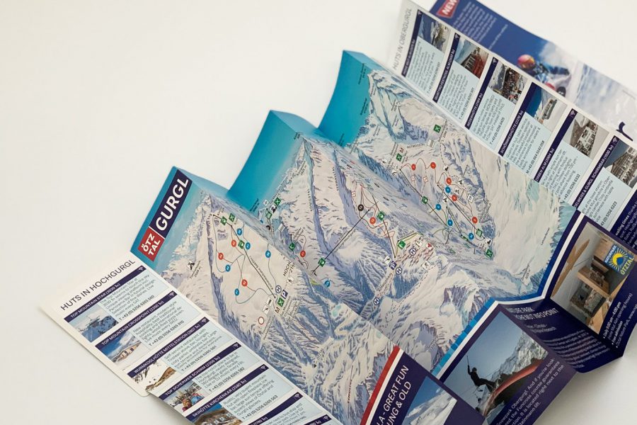 skiing map zcard printed
